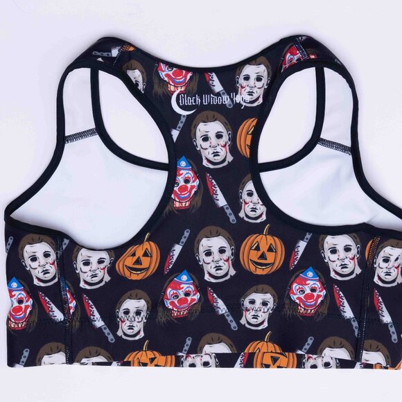 Halloween Michael Meyers Sports Bra-Pumpkin Spooky Season Pilates - Picture 2 of 2